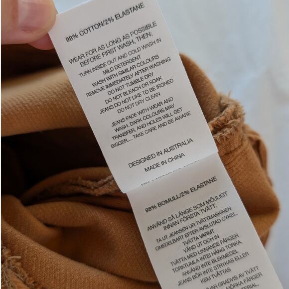 Rolla's Original Straight Cord Rust High-rise Pants, size 24 - Picture 10 of 11